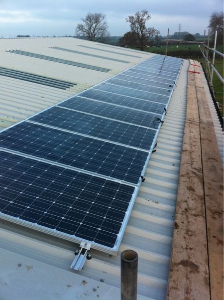 Roof mounted solar panels