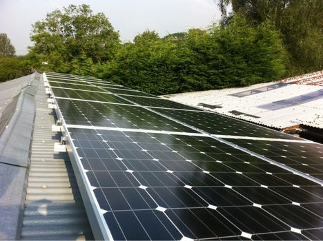 Roof mounted solar panels